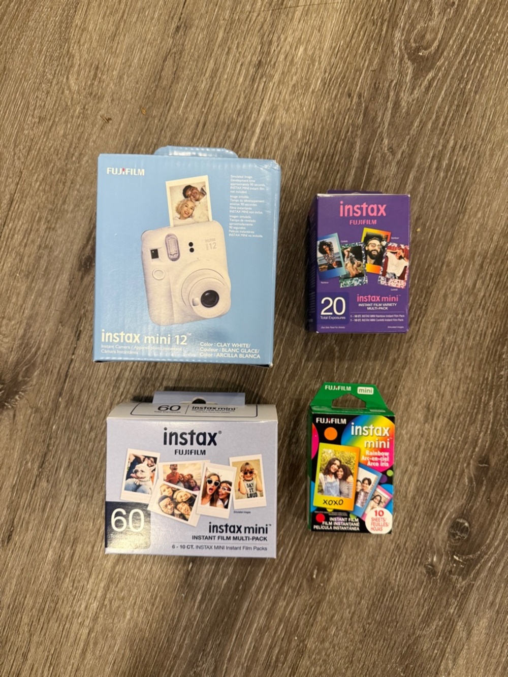 Fujifilm Instax Mini 12 Camera Bundle + 90 Sheets Film (Rainbow + Variety Packs)